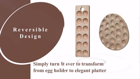 Namre' Oval Wooden Deviled Egg Platter – 24 Hole Deviled Egg Tray & Charcuterie Board for Parties, BBQs & Entertaining – Egg Holder Recipes Included