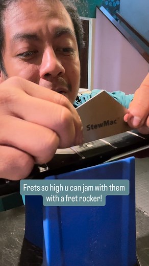 @stewmac_guitar fret rocker doubles as a dope beat maker with tall enough frets! #luthier #guitarist #guitarrepair #guitartech #whatsonyourbench #guitarsofinstsgram | Tinoco's Guitar Repairs/Mods