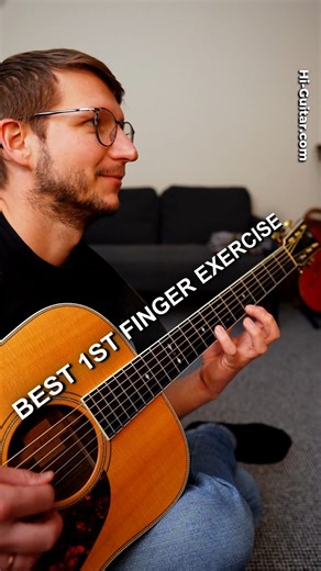 800K views · 17K reactions | Best 1st Finger Exercise Getting your fingers under control is crucial for guitar beginners. This simple exercise is all they need. Wait… 2 years in but still a beginner? Let’s end that today. Go here: Hi-Guitar.com/The-Spark #guitarlessons #guitartutorials #guitar | Hi Guitar by Florian | Facebook