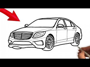 How To Draw Mercedes Benz S Class - How to draw a car easy - Easy car drawing step by step