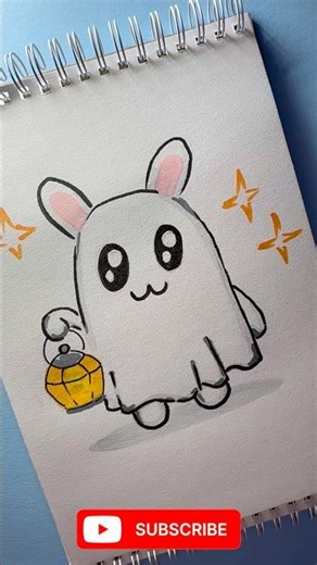 How to Draw a Cute Bunny Ghost 🐰👻 | Easy Halloween Kawaii Drawing for Beginners 🎃✨