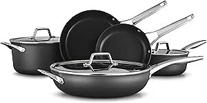 Calphalon Premier Space-Saving Nonstick Cookware Set, 6-Piece, Stackable, Hard-Anodized Aluminum
