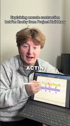 Explaining muscle contraction for anatomy and physiology but I’m rocky from project Hail Mary