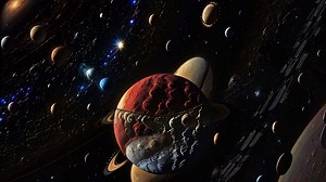 AI Generated Image of a planet in outer space. Solar system and planet Pluto. Abstraction.