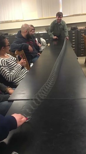 Class demonstration of the difference between P waves and S waves (geology)