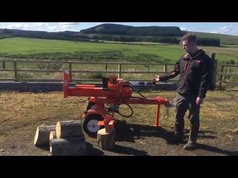 Rock machinery 22 ton venom log splitter working demonstration