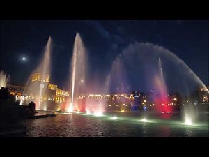 Musical fountains at Republic Square in Yerevan, Armenia