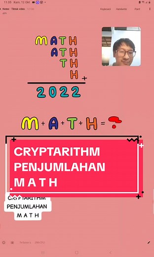 Cryptarithm adalah soal tentang pengkodean yang menguji pemahaman sifat operasi bilangan. Soal ini sering muncul di kompetisi atau olimpiade matematika. #cryptarithm #aljabarmatematika #olimpiadematematika #kompetisimatematika #matholympiad #serunyabelajar #longervideos