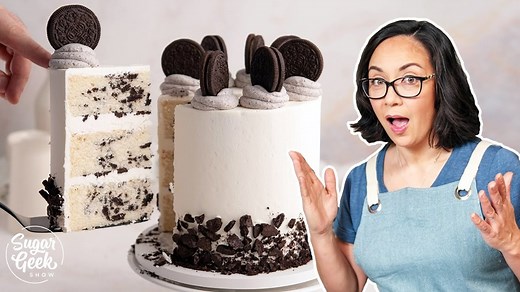 55K views · 775 reactions | Recipe: https://sugargeekshow.com/recipe/oreo-cake-recipe/ The best Oreo cake recipe made with soft and fluffy layers of white cake, huge chunks of Oreo cookies, and frosted with fluffy vanilla buttercream that tastes just like Oreo cookie filling! If you love Oreo cookies then you will love this cookies and cream cake! | Sugar Geek Show | Facebook