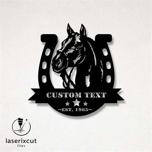 Customizable Horseshoe Silhouette Laser Cut Vector – SVG, DXF, Ai, Pdf Files Glowforge, Cricut, Metal, Wall Decor, Digital Download - Etsy