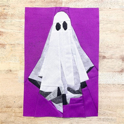 Ghost FPP Pattern--halloween Fpp--paper Piecing Quilt Block - Etsy