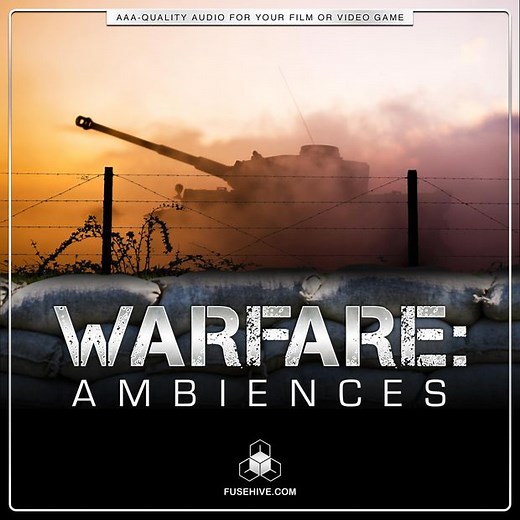 WARFARE AMBIENCES Sound Effects Library - Army Combat Battlefield Weapon War Background Environment by Fusehive.com