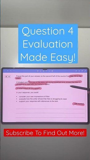 Question 4 Evaluation Made EASY! GCSE English Language Paper 1 #gcse #gcseenglish #gcseexams #shorts