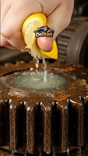 Cleaning a Rusty Gear with Lemon and Salt | Satisfying Rust Removal #derust