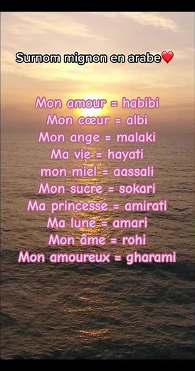 Traduction des Termes d'Amour en Arabe