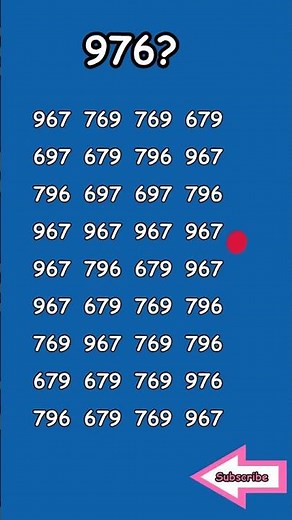 "How to Find 976 in a Sea of Numbers - Number Puzzle Challenge"