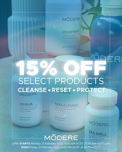 Feeling sluggish? 🥴 It’s time to Cleanse, Reset, & Protect with 15% OFF our most powerful wellness essentials! Boost detoxification, restore vital nutrients, and fortify your immunity with: ✨ Cleanse – Probiotic, Para Cleanse ✨ Reset - Natural Mineral Drink, Colostrum ✨ Protect – EFA Krill, D3 Plus Take the first step toward feeling your best—shop now! 🔗 https://bit.ly/44nq7Xu *Offer STARTS Monday, 17 February 2025, 9:00 AM ACDT (11:30 AM NZDT) and ENDS Friday, 21 February 2025, 4:00 PM ACDT (