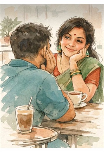 Watercolor Couple Magic! ✨ How to turn your café date into a dreamy painting.Café Edit Hack! 🎨 Use these ChatGPT prompts to make your photos look like art.Couple Gaze Tutorial 📸 Turn your coffee shop pics into stunning painted portraits.Life in Color! 🖌️ How to turn your everyday moments into beautiful artwork. காபி கடையில் இருக்கும் காபி பின் கைவண்ண ஓவியில் விளக்கப்பட்டதை எவ்வாறு உருவாக்குவது காதல் ஜோடிகள் காபி கடை விளக்கப்பட்ட ChatGPT பிராம்ப்ட் வார்த்தைகள் என் வாழ்க்கையின் விளக்கப்பட்ட படத