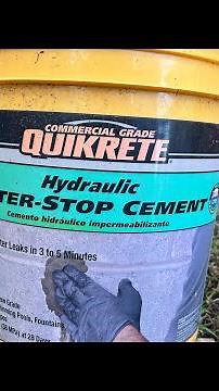 Hydraulic water stop-cement (quickrete) part 1