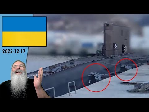 #Ucrânia 2025-12-17: RUSSOS precisaram ACORRENTAR SUBMARINO ao PIER para DIZER que tá "TUDO NORMAL"
