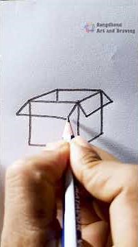 Drawing an Open Box from a Rectangle #drawing #boxdrawing #art