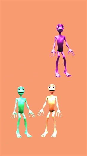 3 Alien Dance😱 - Dame Tu😰 Cosita Megamix🫣 - pink ,green ,yellow #shorts #funny