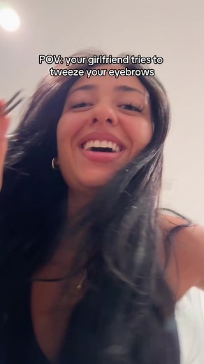 Weekly Couples Comedy: Girlfriend Tweezing Eyebrows POV