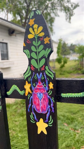 Whimsical Folk Art: A Creative Fence Transformation