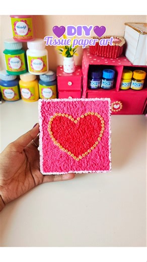DIY easy tissue paper art easy craft idea ✨💜
