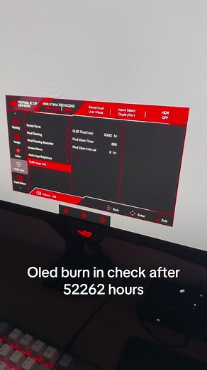 Oled Burn-In Check After 52262 Hours