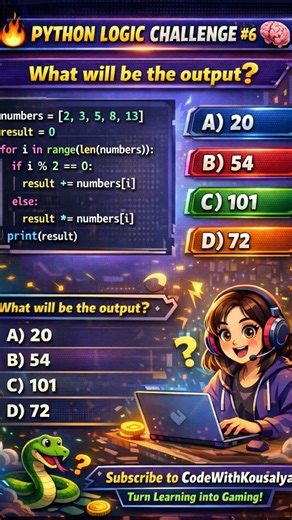 🔥 Python Logic Challenge #6 🐍Test your Python brain! 🧠#coding #python #pythonprogramming #education