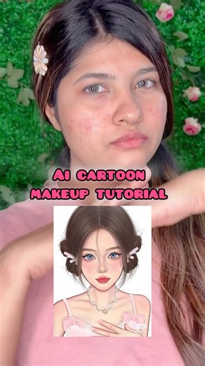 Ai cartoon makeup Tutorial💖 #makeup #cartoonmakeup #chanel #transition #makeuptutorial #easymakeup