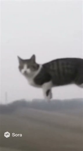 First Sighting of a Flying Cat! #ai #cat #cartoon #funny #cute #shorts