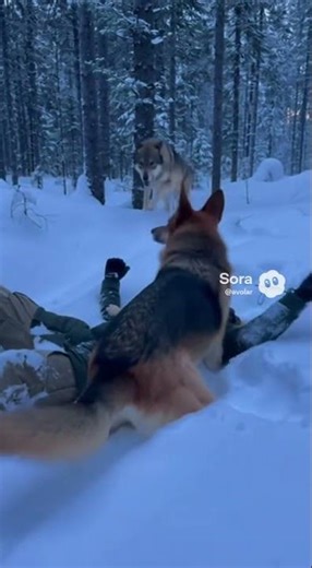 Dog saves owner from wolves 🐕🐺❤️ | Real life hero