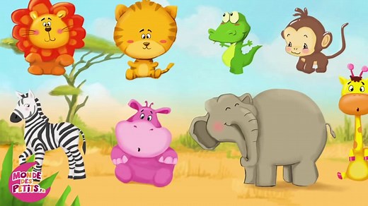 Dessin animé : Apprendre les animaux de la savane pour les enfants