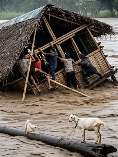 detik-detik Rumah Hanyut Terbawa Arus Banjir‼️