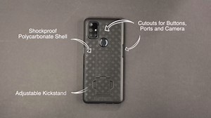 Designed for Samsung Galaxy A03s Case with Belt Clip Holster - Kickstand Cover Phone Case - Black