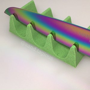 34K views · 179 reactions | Hey everyone, here is a new kinetic sand cutting video. Be sure to subscribe to my Youtube channel for longer videos at youtube.com/sandtagious :-) | Sand.tagious | Facebook