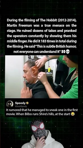 During the filming of The Hobbit (2012-2014), Martin Freeman couldn't hold