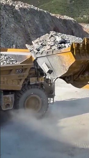 CAT 992 Loading Gravel into CAT 777 | Massive Wheel Loader in Action! #heavyequipment #earthmoving