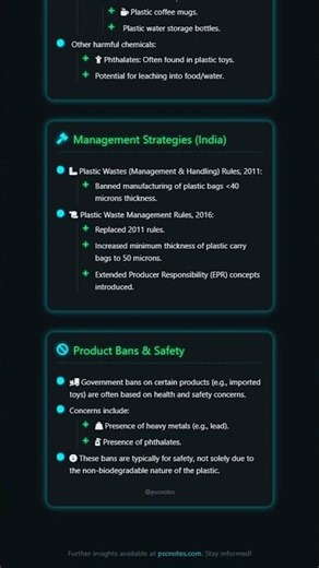 Plastic Pollution & Microplastics: Sources, ecological & health impacts, management strategies.