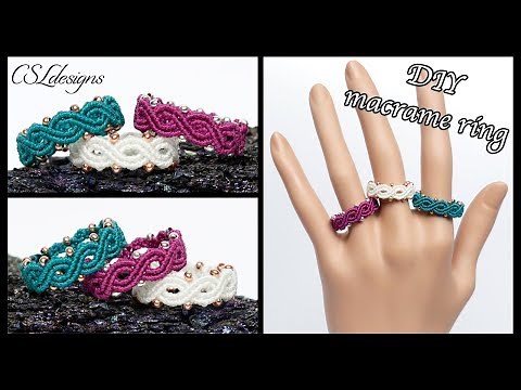 DIY twisted micro macrame ring ⎮ Continuous ring band