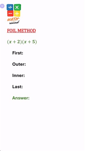 Stop expanding binomials the slow way! 🧠✨ Master the FOIL method to crush polynomials and simplify quadratics FAST. From linear terms to perfect trinomials—unlock exponential math hacks! #MathHacks #AlgebraTips #FOILMethod #Polynomials #Algebra | Math Rewind