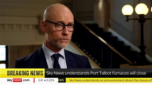 Labour MP Stephen Kinnock says he urges Tata Steel to "sit down and listen very carefully to what the multi-union are saying". More than 3,000 jobs are at risk at the Tata Steel plant in Port Talbot, which is in Mr Kinnock's constituency. https://trib.al/L8TYmGg 📺 Sky 501 | Sky News