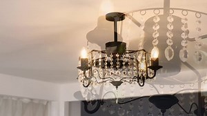 Genoci 19.68 in. Indoor Black Crystal Reversible Flush Mount Ceiling Fan with Light Kit and Remote for Living Room Kitchen JD7035-4B