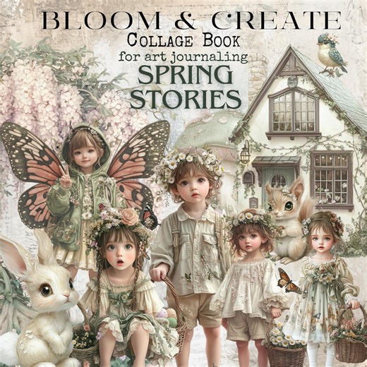 Ephemera Spring Stories Collage Book Bundle Whimsical Nature Digital Cut and Collage Printable for Craft Projects Seasonal Art Download - Etsy