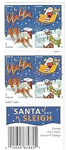 Santa and Sleigh (Sheet of 20) First-Class Mail Forever Postage Stamps 2012 Scott 4712-4715