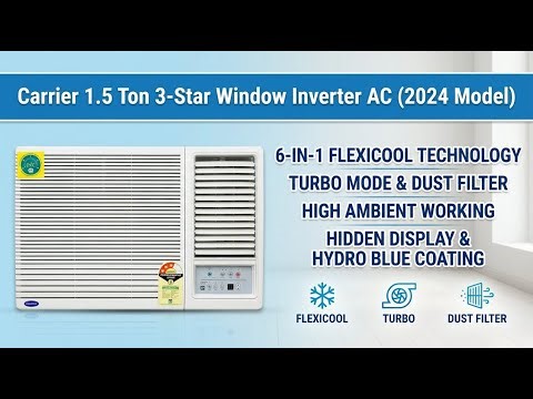 Carrier 1.5 Ton 3 Star Window Inverter AC Full Review And Complete Features | Review in Hindi |