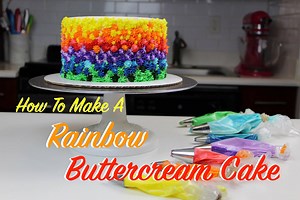Most of you know by know that I love baking colorful cakes! There's something so wonderful about them, they just brighten up a room!! I like to make my frostings in advance, because letting them sit for a few days helps the colors deepen and become brighter. This rainbow marble cake design is super easy, and a great technique for anyone who struggles to get smooth sides on their cakes! Piping rainbow frosting on the outside of the cake gives it great texture, and a playful look. The full recipe 
