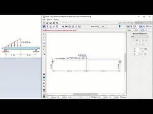 Ftool - Solution to exercise 4 regarding triangular distributed load a on a simply supported beam.
